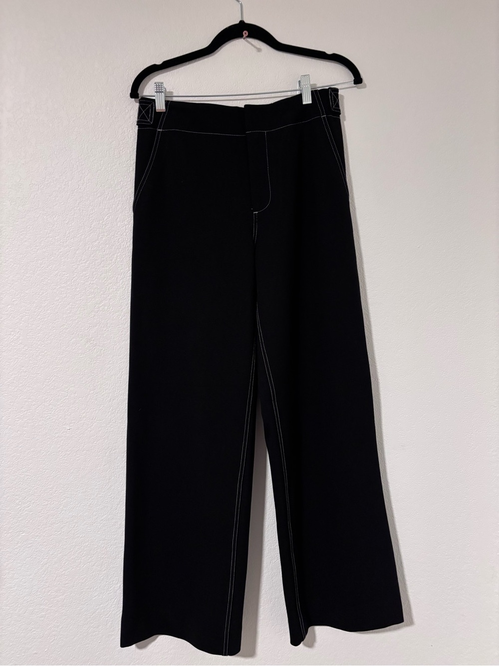 Rag & Bone The New York Trouser Black Pants with Contrast Stitching Size 6